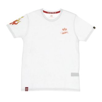 Alpha Industries Flame Tee Hot Wheels T-Shirt - Heren - T-shirts - Wit - S - Katoen - Tops