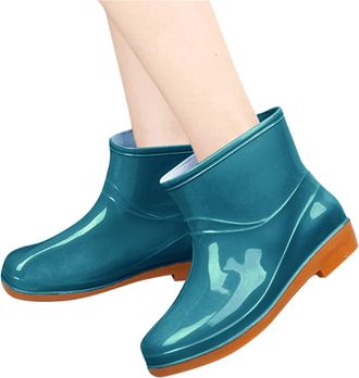 Generic Womens Turquoise Ankle Rain Boots, Size 6 UK, Waterproof, Classic Boots