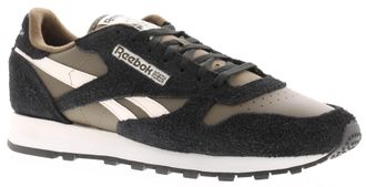 Reebok Cl Leather Mens Low Cut Vintage Lace Up Trainr Trainers (Black Green, UK 9.5M/9F)