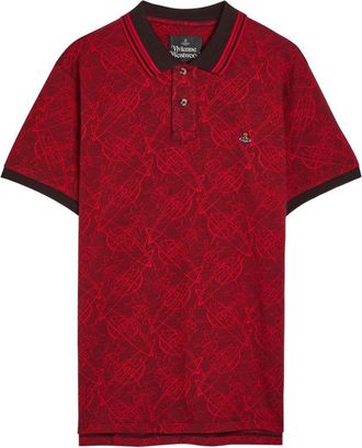 Vivienne Westwood Red Silk and Nylon Crew Neck Polo