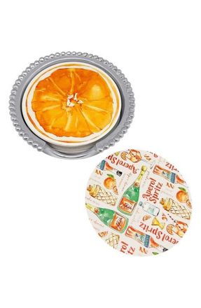 Mariposa Orange & Aperol Spritz Beaded Coaster Set in Silver at Nordstrom