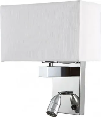 Fabrilamp Aplique 3w 4000k + 1xe27 Gabriel Cromo/pantalla Blanca 285lm 31x26x15,5cm Doble Encendido
