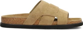 Kazar Beige su&egrave;de teenslippers - Heren - Sandalen - Beige - 40 EU - Su&egrave;de - Schoenen