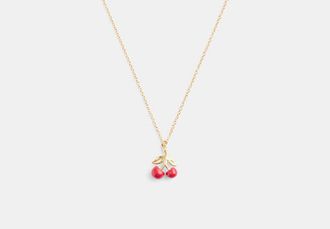Coach Resin Cherry Pendant Necklace