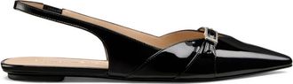 Stuart Weitzman Georgie Slingback - Dames - Ballerinas - Zwart - 40 EU - Leer - Schoenen