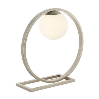 Netlighting RAVELLO Non Dimmable Stylish Contemporary Bedside Glass Table Lamp in Silver