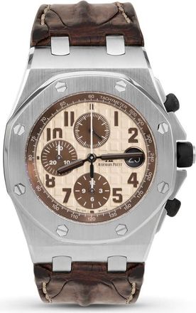 Audemars Piguet Pre-owned Audemars Piguet Royal Oak Offshore Chronograph Ivory Mega Tapisserie Dial Mens Watch 26470ST.OO.A801CR.01