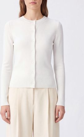 Guest In Residence Cardigan a girocollo in 100% cashmere con vestibilit&agrave; slim