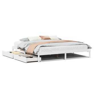 Berkfield Home Bed Frame without Mattress White 180x200 cm Super King Solid Wood Pine