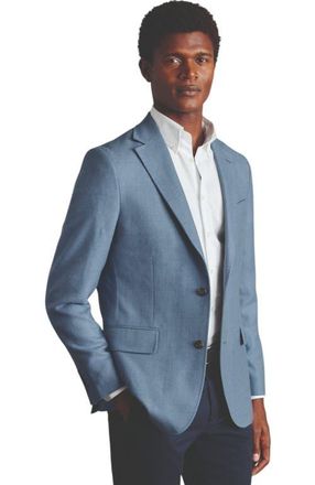 CHARLES TYRWHITT Wool Texture Twill Jacket in Airforce Blue at Nordstrom, Size 46