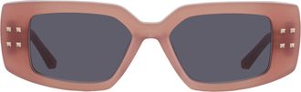 Valentino V - CINQUE Dark Grey Anti Reflective Rectangular Unisex Sunglasses VLS-108 C 53