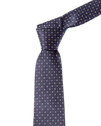 Canali Navy Squares Silk Tie