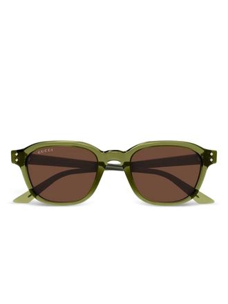 Gucci Zonnebril met vierkant montuur - Groen