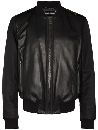 Dolce & Gabbana Bomberjack met vlakken - Zwart