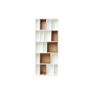 Miliboo Biblioteca Modular Blanco Y Roble Jazz