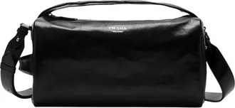 Prada Tassen, Heren, Zwart, ONE Size, Leer, Leren Schoudertas