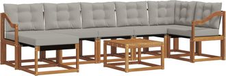 vidaXL Conjunto De Sof&aacute;s De Exterior 8 Uds. Gris Natural Y Claro Vidaxl