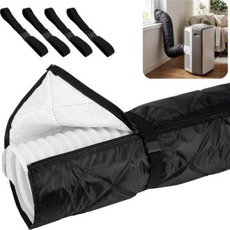 No Brand Funda Con Cremallera Para Manguera De Aire Acondicionado, Funda Aislante Acolchada Con 4 Correas Reforzadas Con Hebilla, Funda Para Manguera De Aire A