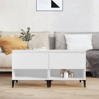 vidaXL Vidaxl - Mesitas De Noche 2 Uds Madera Contrachapada Blanco 50x46x50 Cm