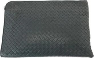 Bottega Veneta Pre-owned Clutches, male, Gray, Size: ONE SIZE Pre-owned Leather clutches