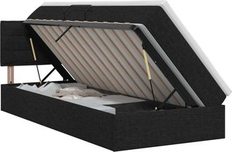vidaXL Cama Con Almacenamiento Y Colch&oacute;n Negro 100 X 200 Cm Terciopelo Vidaxl