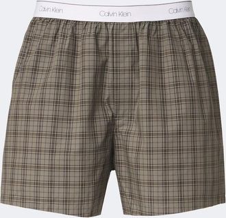 Calvin Klein Owen checked cotton-blend boxers