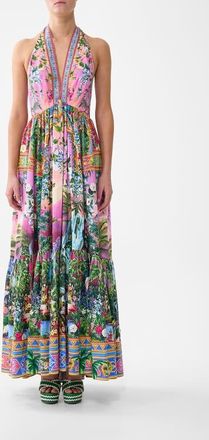 Camilla Ruffle Hem Halter Dress in Turkish Delight at Nordstrom, Size Xx-Small Au