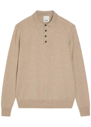 Allude Cashmere Polo Jumper - Beige - XL