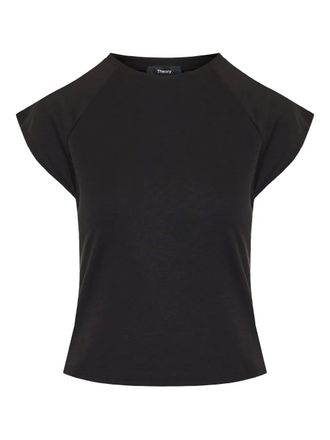 Theory raglan-sleeve T-shirt - women - Cotton - L - Black