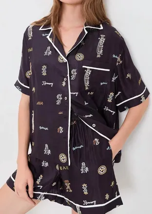 Sea New York Juliet Short Sleeve Top In Navy
