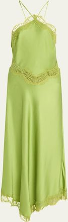 A.L.C. Lucia Satin & Lace Midi Dress