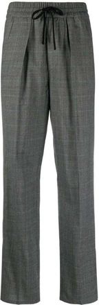 Isabel Marant Ash Grey Priska High-Waist Plaid Trousers