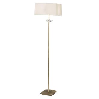 Netlighting Akira Floor Lamp 3 Light E27 Antique Brass With Cream Shade