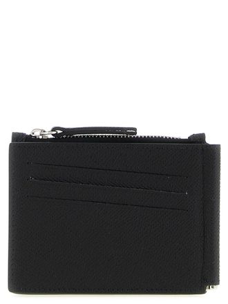 Maison Margiela Leather with Logo Detail Wallet - Black