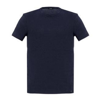 Tom Ford T-Shirts, male, Blue, Size: XS Crew Neck T-shirt