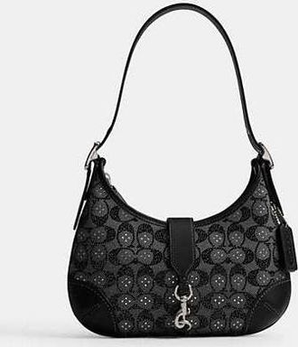 Coach Hamptons Hobo Bag In Crystal Signature Jacquard