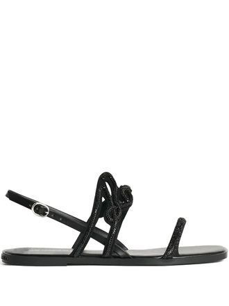Karl Lagerfeld Olympia beaded strappy sandals - women - Thermoplastic Polyurethane (TPU)/Fabric/Polyester - 36 - Black