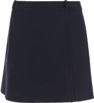 Jil Sander Structured Wool Skirt With Belt Loops