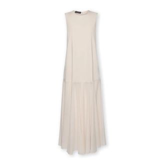 Elena Miro Lange jurk - Dames - Maxi kleedjes - Beige - L - Katoen - Kleedjes