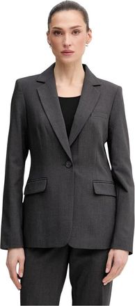 DKNY Single Button Blazer - Dames - Blazers - Grijs - L - Leer - Jassen