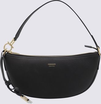 Ferragamo Black Leather Hobo Xs Crossbody Bag