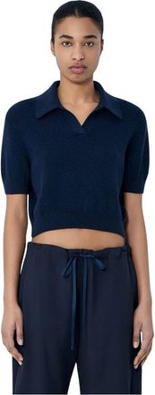 Khaite Leni Top - Dames - Polos - Blauw - M - Wol - Tops