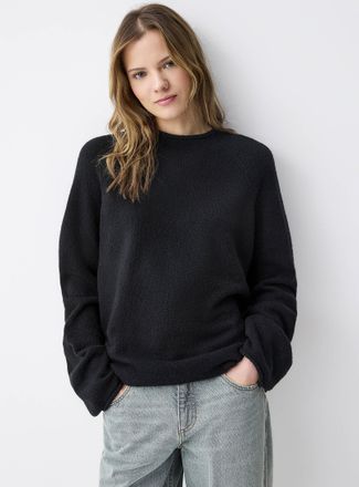 Twik Womens Rolled hem boucl&eacute; knit sweater