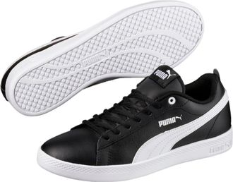 Puma Sneaker PUMA SMASH WNS V2 L, Damen, Gr. 37,5, schwarz-weiss (puma schwarz, puma wei&szlig;), Leder, Synthetik, Schuhe Sneaker