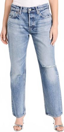 Moussy Ballard Wide Straight Jeans In Light Blue