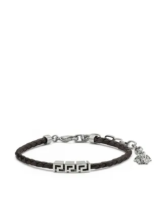 Versace Greca leather bracelet - Silver