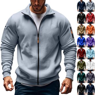 Generic Mens Quarter Zip Sweatshirt With Multiple Pockets, Mens Solid Color Pullover With Pockets, Fashion Designed Pullover Comfy Casual Fleece Sweatshirt Th