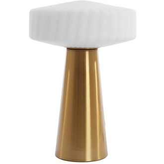 Light & Living L&aacute;mpara de mesa - Pleat - dorado blanco - vidrio - Light&living