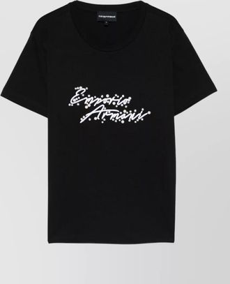 Emporio Armani cotton t shirt logo detail round neck