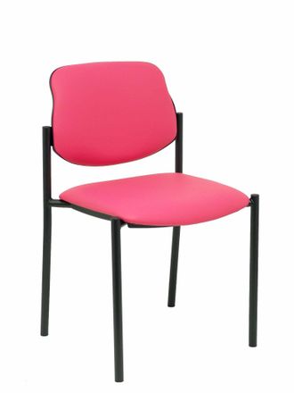 Piqueras y Crespo Silla Fija Styl Similpiel Rosa Chasis Negro